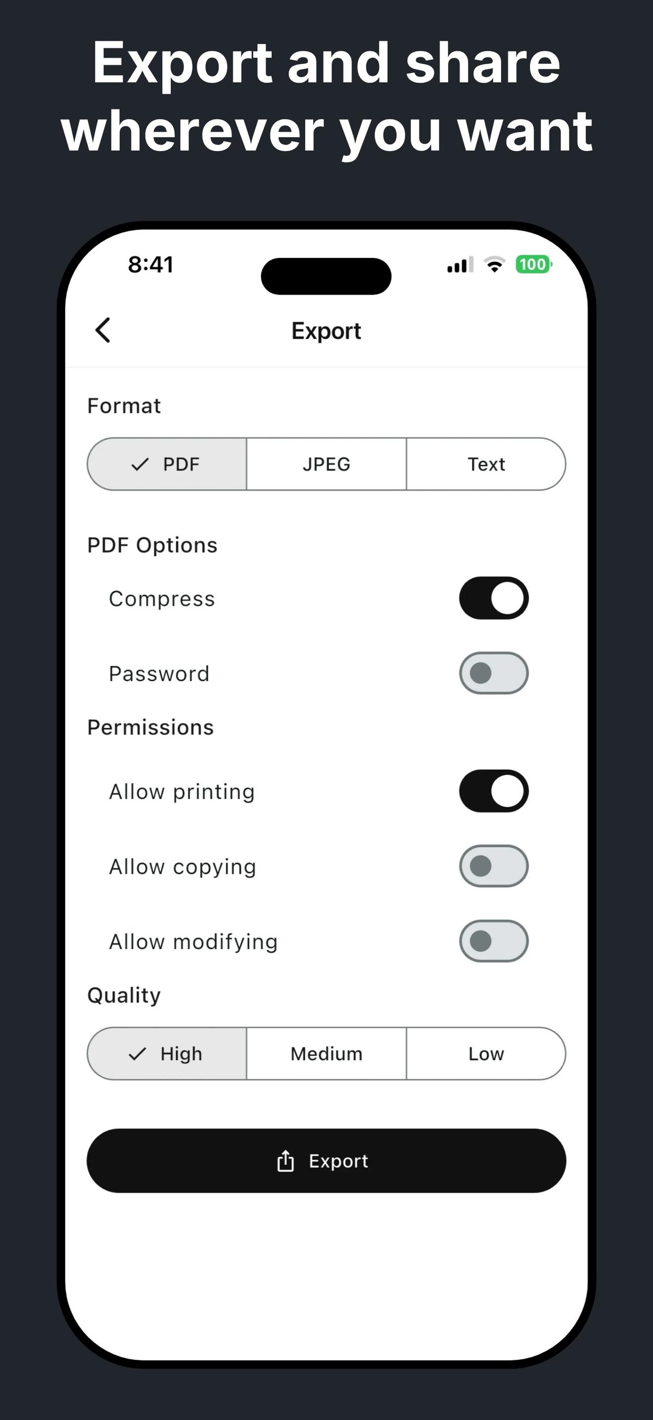 Page actions: Crop, Filter, Adjust, Rotate, Move, Copy, Reset, Delete Page